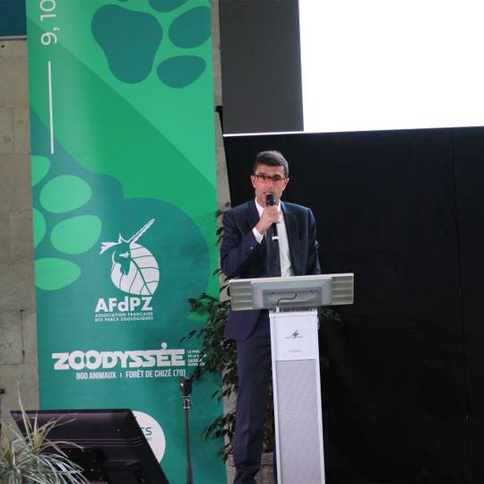 Rodolphe Delord, président de l'AFdPZ lors d'un discours à l'Assemblée Générale de l'AFdPZ